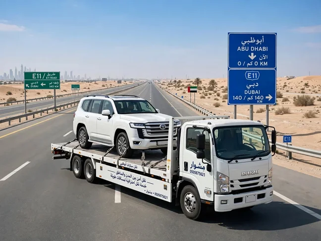 نقل سيارات من أبوظبي إلى دبي وباقي الإمارات